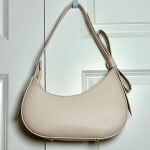 Purple & Lilac Elegant Bow Accent Ivory Shoulder Handbag